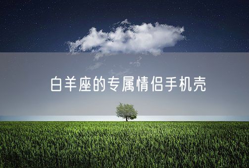 白羊座的专属情侣手机壳(图1) 白羊座的专属情侣手机壳(图1)