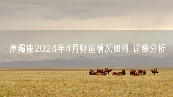 摩羯座2024年4月财运情况如何 详细分析(图1)