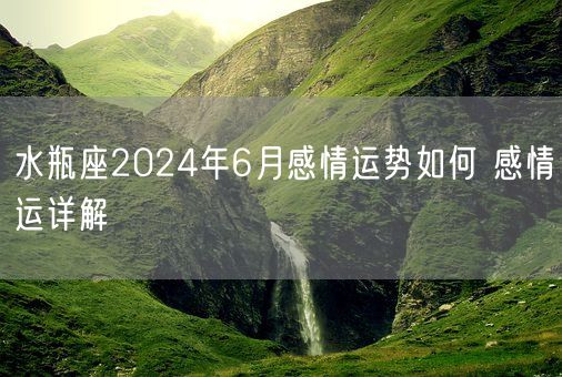 水瓶座2024年6月感情运势如何 感情运详解(图1)