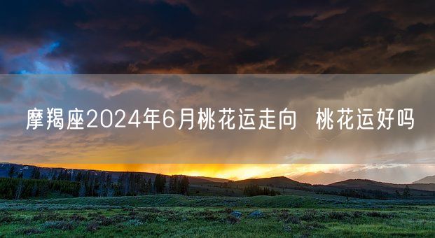 摩羯座2024年6月桃花运走向  桃花运好吗(图1)