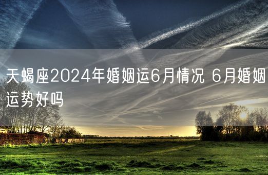 天蝎座2024年婚姻运6月情况 6月婚姻运势好吗(图1)