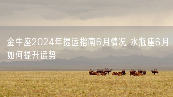 金牛座2024年提运指南6月情况 水瓶座6月如何提升运势(图1)
