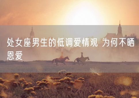 处女座男生的低调爱情观 为何不晒恩爱(图1)