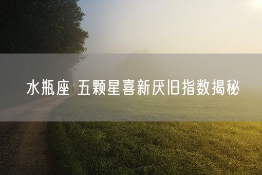 水瓶座 五颗星喜新厌旧指数揭秘(图1)