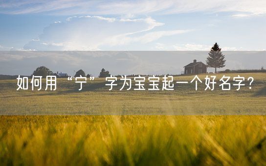 如何用“宁”字为宝宝起一个好名字？(图1)