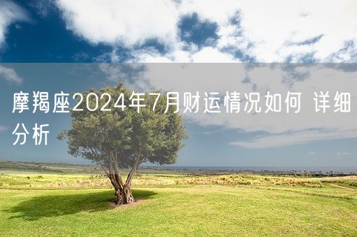 摩羯座2024年7月财运情况如何 详细分析(图1)