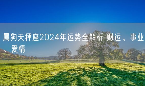 属狗天秤座2024年运势全解析 财运、事业、爱情(图1)