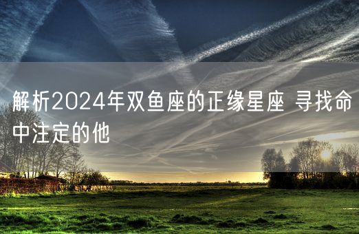 解析2024年双鱼座的正缘星座 寻找命中注定的他(图1)