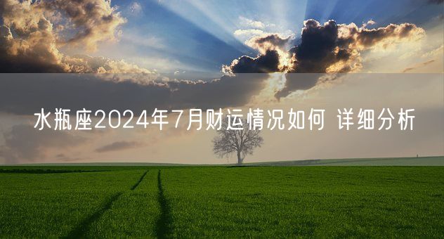 水瓶座2024年7月财运情况如何 详细分析(图1)