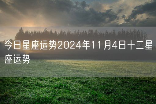 今日星座运势2024年11月4日十二星座运势(图1)