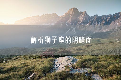 解析狮子座的阴暗面(图1)