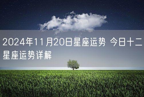 2024年11月20日星座运势 今日十二星座运势详解(图1)