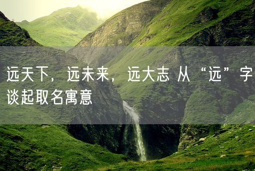 远天下，远未来，远大志 从“远”字谈起取名寓意(图1)