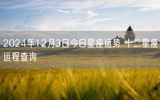 2024年12月3日今日星座运势 十二星座运程查询(图1)