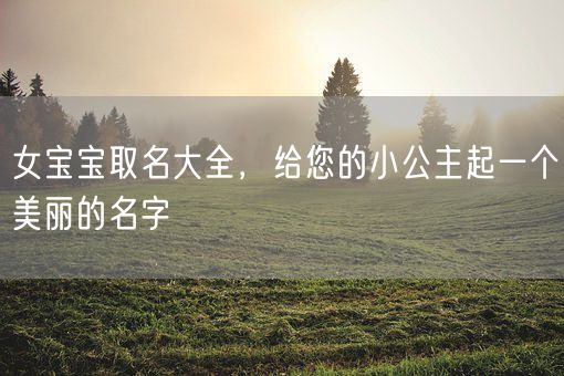 女宝宝取名大全，给您的小公主起一个美丽的名字(图1)