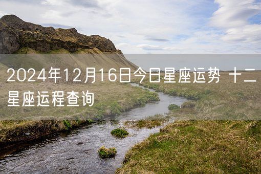 2024年12月16日今日星座运势 十二星座运程查询(图1)