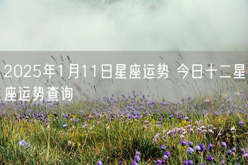 2025年1月11日星座运势 今日十二星座运势查询(图1)