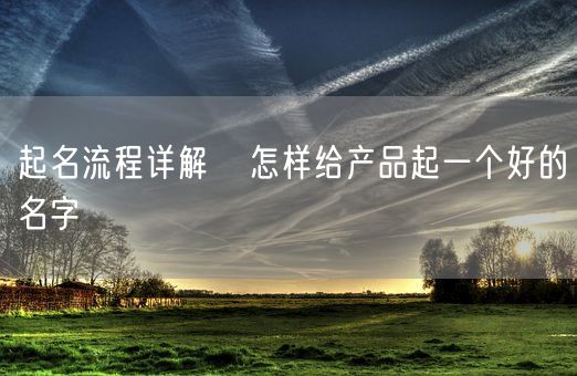 起名流程详解   怎样给产品起一个好的名字(图1)