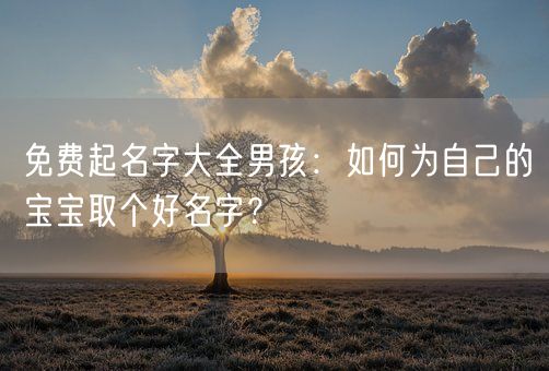 免费起名字大全男孩：如何为自己的宝宝取个好名字？(图1)