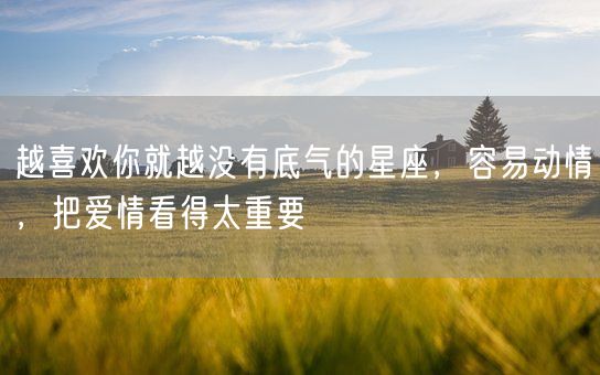 越喜欢你就越没有底气的星座，容易动情，把爱情看得太重要(图1)