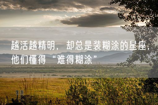 越活越精明,却总是装糊涂的星座,他们懂得“难得糊涂”(图1) 越活越精明,却总是装糊涂的星座,他们懂得“难得糊涂”(图1)