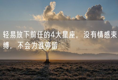 轻易放下前任的4大星座,没有情感束缚,不会为谁停留(图1) 轻易放下前任的4大星座,没有情感束缚,不会为谁停留(图1)