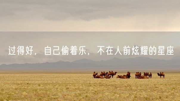 过得好,自己偷着乐,不在人前炫耀的星座(图1) 过得好,自己偷着乐,不在人前炫耀的星座(图1)