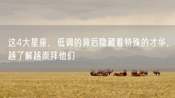 这4大星座,低调的背后隐藏着特殊的才华,越了解越崇拜他们(图1) 这4大星座,低调的背后隐藏着特殊的才华,越了解越崇拜他们(图1)