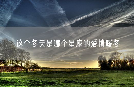 这个冬天是哪个星座的爱情暖冬(图1)