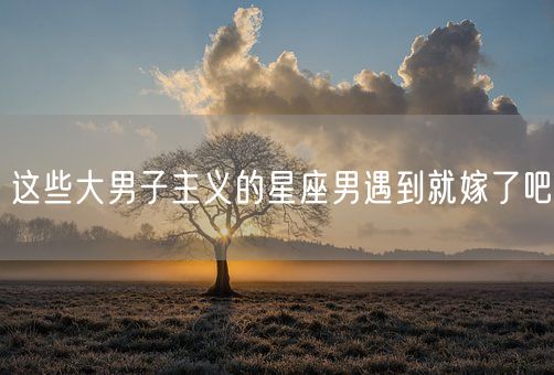 这些大男子主义的星座男遇到就嫁了吧(图1)