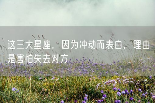 这三大星座，因为冲动而表白，理由是害怕失去对方(图1)