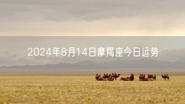 2024年8月14日摩羯座今日运势(图1)