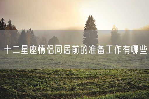 十二星座情侣同居前的准备工作有哪些(图1) 十二星座情侣同居前的准备工作有哪些(图1)