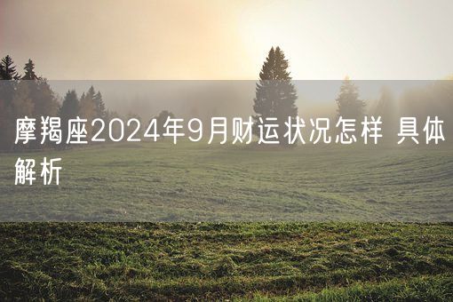 摩羯座2024年9月财运状况怎样 具体解析(图1)