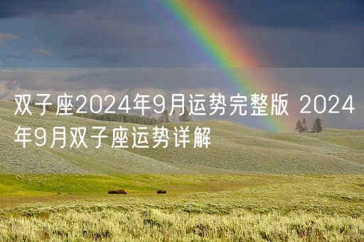 双子座2024年9月运势完整版 2024年9月双子座运势详解(图1)