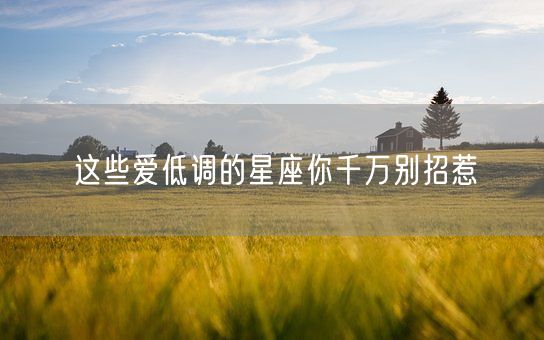 这些爱低调的星座你千万别招惹(图1)