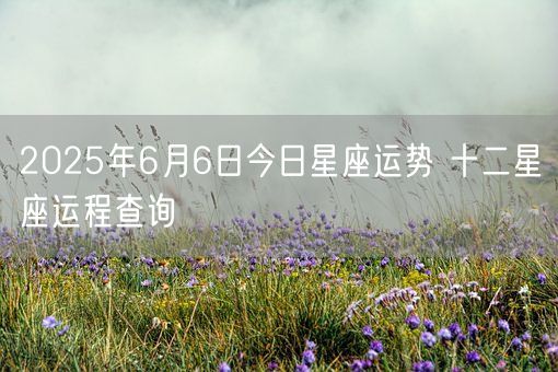 2025年6月6日今日星座运势 十二星座运程查询(图1)