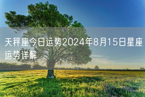 天秤座今日运势2024年8月15日星座运势详解(图1)