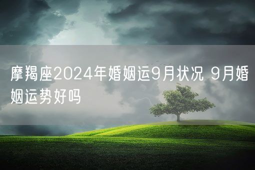 摩羯座2024年婚姻运9月状况 9月婚姻运势好吗(图1)