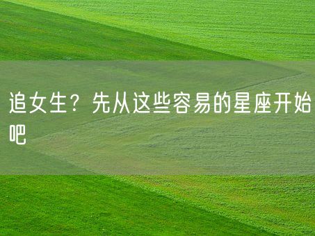 追女生？先从这些容易的星座开始吧(图1)