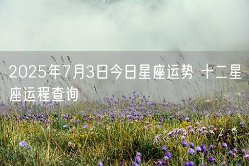 2025年7月3日今日星座运势 十二星座运程查询(图1)