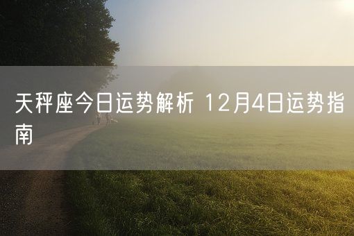 天秤座今日运势解析 12月4日运势指南(图1)