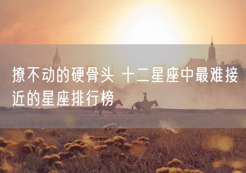 撩不动的硬骨头 十二星座中最难接近的星座排行榜(图1)