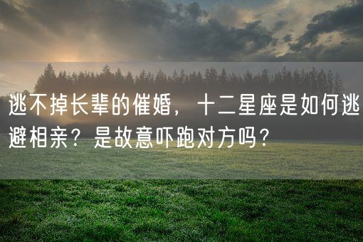 逃不掉长辈的催婚，十二星座是如何逃避相亲？是故意吓跑对方吗？(图1)
