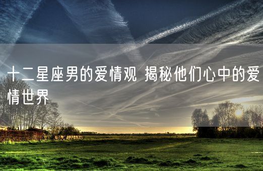 十二星座男的爱情观 揭秘他们心中的爱情世界(图1)