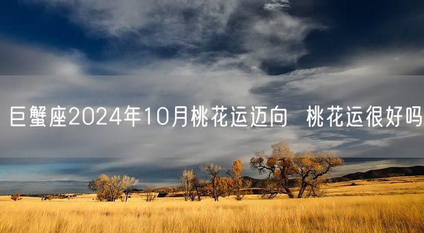 巨蟹座2024年10月桃花运迈向  桃花运很好吗(图1)