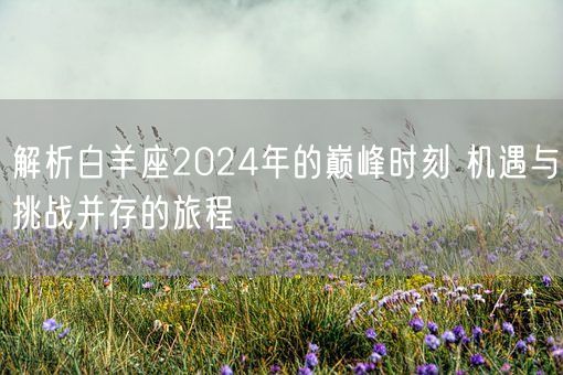 解析白羊座2024年的巅峰时刻 机遇与挑战并存的旅程(图1)