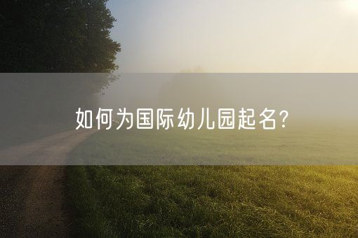 如何为国际幼儿园起名？(图1)