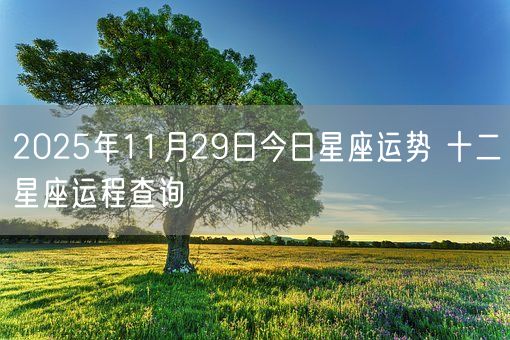 2025年11月29日今日星座运势 十二星座运程查询(图1)