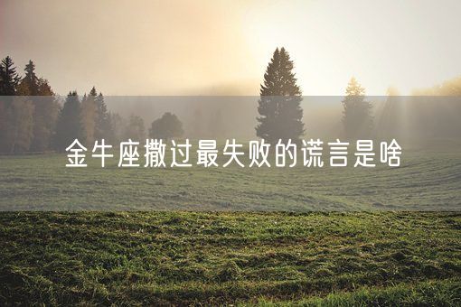 金牛座撒过最失败的谎言是啥(图1)